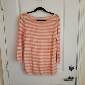 Loft Pink Striped Sweater